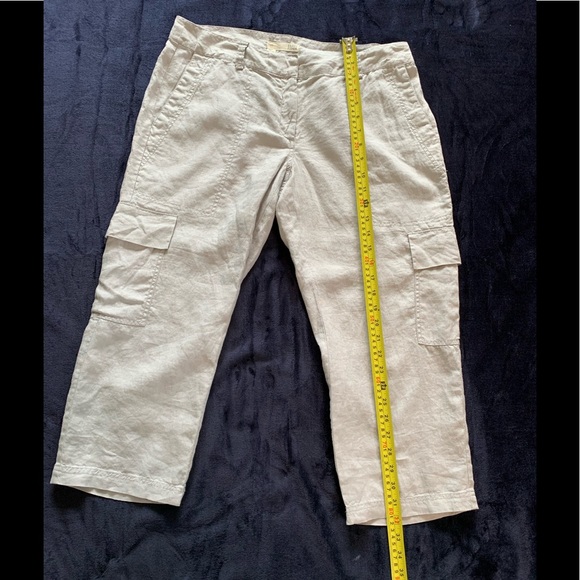 EILEEN FISHER S Organic Linen Crop Cargo Pants - Picture 3 of 6